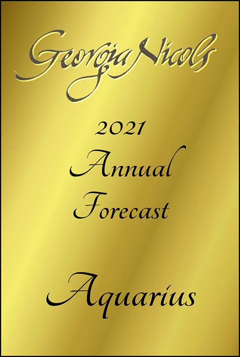 2021 Aquarius Annual Horoscope by Georgia Nicols | Goodreads