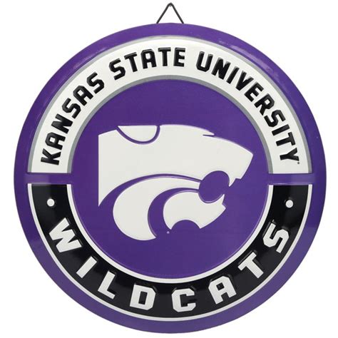 Kansas State University Wildcats Round Metal Sign Open Road Brands