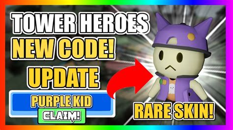 Find the codes button in the lower right corner and click it. Tower Heroes - NEW STREAMER Kart Kid Skin Code + Showcase ...