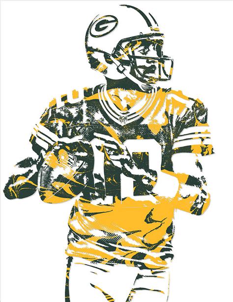 Aaron Rodgers Green Bay Packers Pixel Art 16 Mixed Media