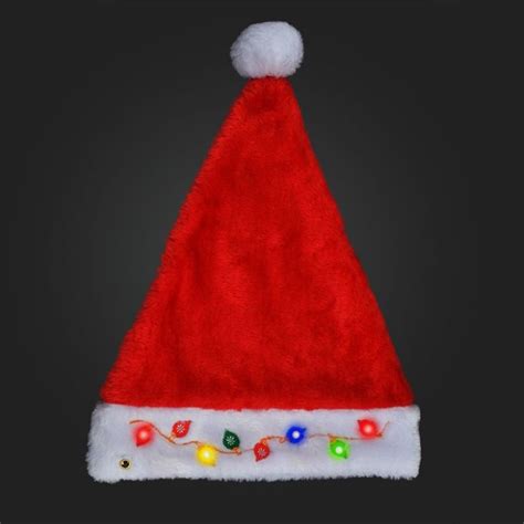 China Customized Christmas Led Light Up Flashing Santa Hat