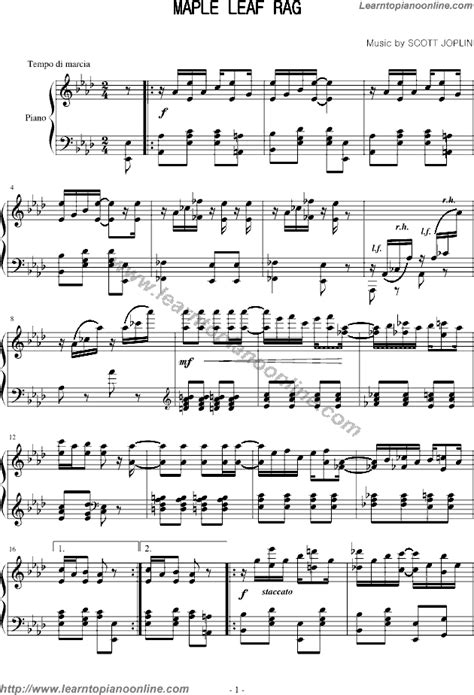 It is one of the most famous of all ragtime pieces. Maple Leaf Rag by Scott Joplin Free Piano Sheet Music | Learn How To Play Piano Online