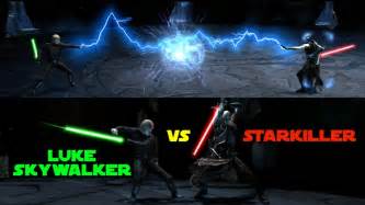 Jedi Luke Skywalker Vs Sith Lord Starkiller The Force Unleashed Youtube