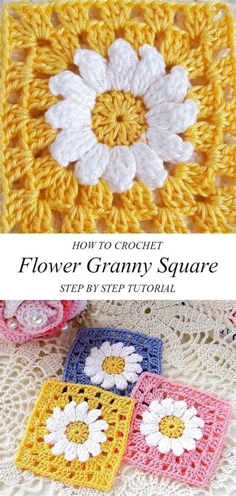 Crochet Daisy Flower Granny Square Granny Square Crochet Patterns