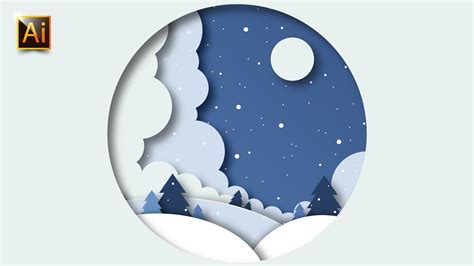How To Create A Winter Paper Cutout Effect Illustration Adobe