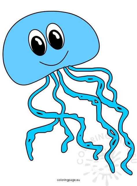Cute Cartoon Jellyfish Printable Coloring Page
