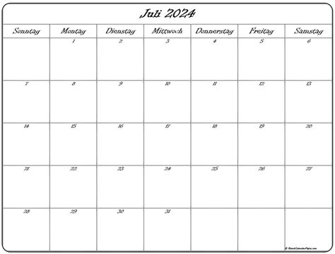 Juli 2024 Kalender Auf Deutsch Kalender 2024