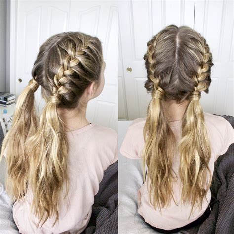 How to french braid pigtails your own hair easy. How To Do Two French Braids In Your Own Hair Easy | kadakawa.org
