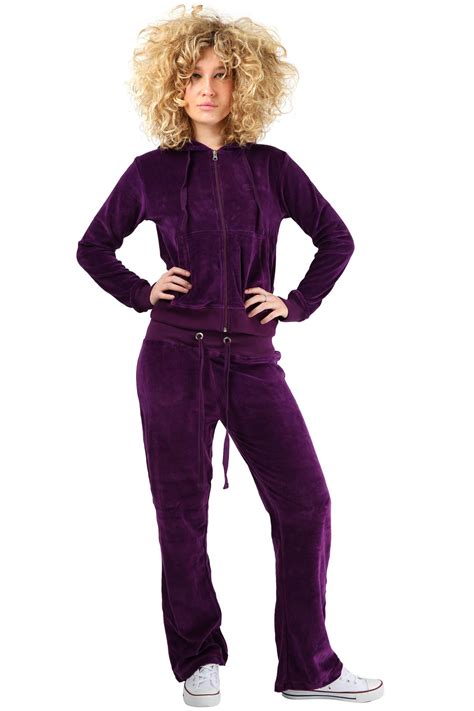 Ladies Velour Tracksuit Womens Track Top With Joggers Hooded Plus Sizes