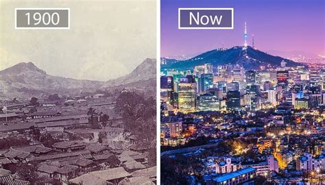South korea have one time zone *1, current local time is (in moment when this page is generated): before-and-after-pics-of-famous-cities-changed-over-time ...