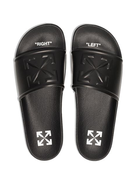 Off White Arrows Embossed Slides Farfetch