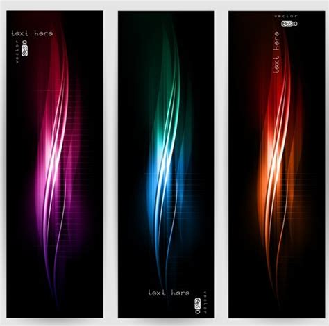 Free Set Of Vertical Banners With Colorful Abstract Waves Backgrounds