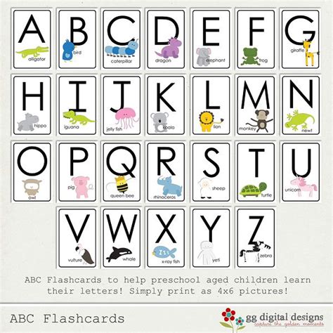 Abc Flashcards Flashcards For Kids Flashcards For Toddlers Letter