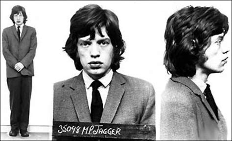 mick arrested during a raid at keith richards home famous musicians celebrity mugshots