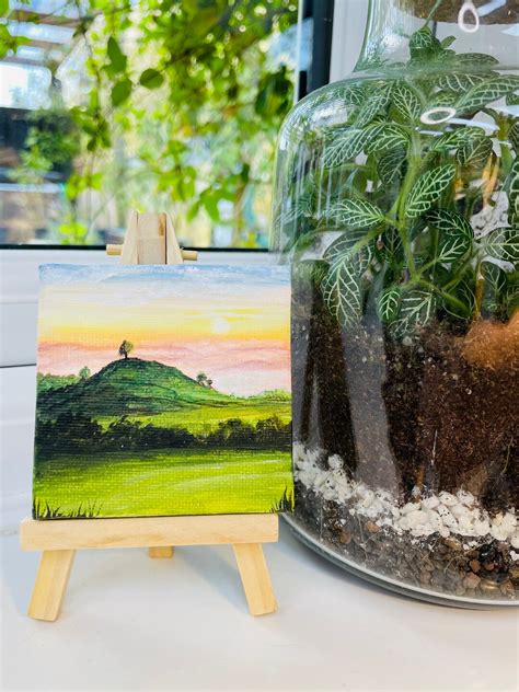 Original Landscape Colmers Hill Painting Mini Canvas Etsy