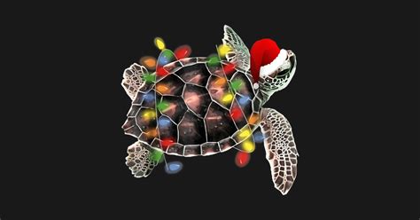 Sea Turtle Wearing Santa Hat Merry Christmas Sea Turtle Wearing Santa