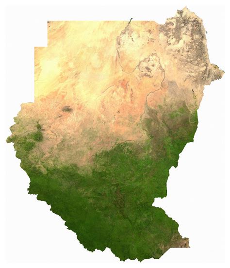 Large Detailed Satellite Map Of Sudan Sudan Africa Mapsland