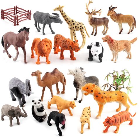 Plastic Zoo Animal Figure Tiger Leopard Hippo Giraffe Kids Toy Lovely