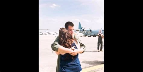 Marine Returns To Embrace Wife And Holds On Tight Welcome Home Blog