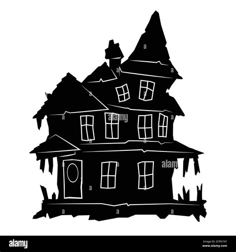 Haunted House Clip Art Vector Illustration For Web Halloween Or