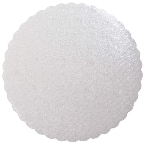 White Scalloped Round Cake Board Pack Of 10 Ocreme