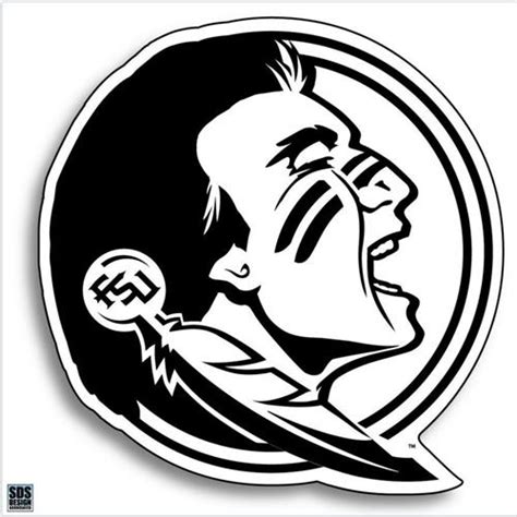 Fsu Florida State 3 White Seminole Logo Decal Alumni Hall