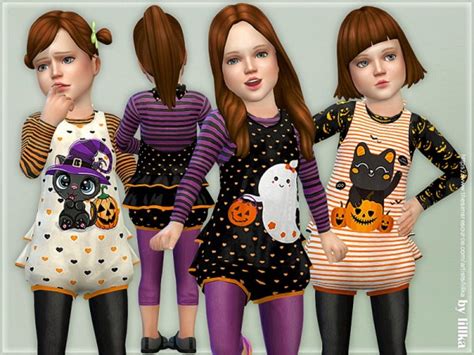 The Sims Resource Toddler Girl Halloween Outfits By Lillka • Sims 4