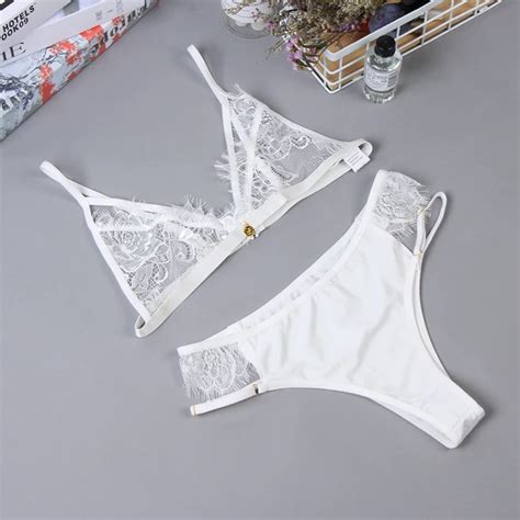 buy 2019 new sexy lingerie women s underwear bra set white hollow out lace