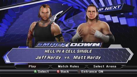 Wwe Smackdown Vs Raw 2009 Xbox 360 Jeff Hardy Vs Matt Hardy Hell In A Cell Youtube