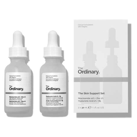 The Ordinary The Skin Support Set Niacinamide Acide Hyaluronique