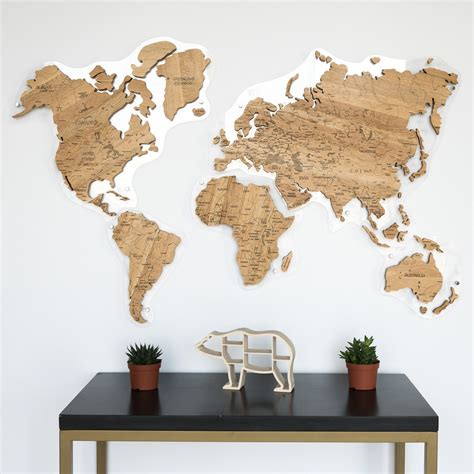 Wood Wall Art Continent Map Large Wooden World Map Map Of Etsy Wood