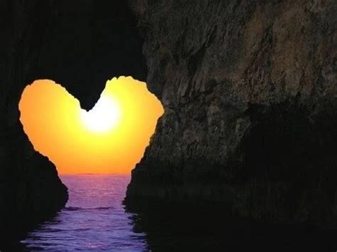 Sunset Cave Heart Valentine Heart In Nature Heart Pictures Scenery