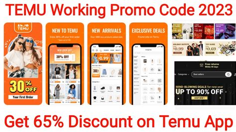 working temu coupon codes 2023 get 65 discount on temu haul shopping promo code youtube