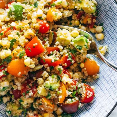 Corn Avocado And Quinoa Salad With Marinated Tomatoes Recipe Pinch