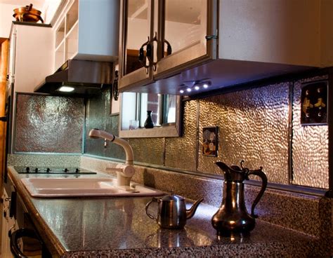 Ceiling tiles don't have to be just for ceilings. Tin Backsplash - Kitchen Backsplashes - Contemporary ...