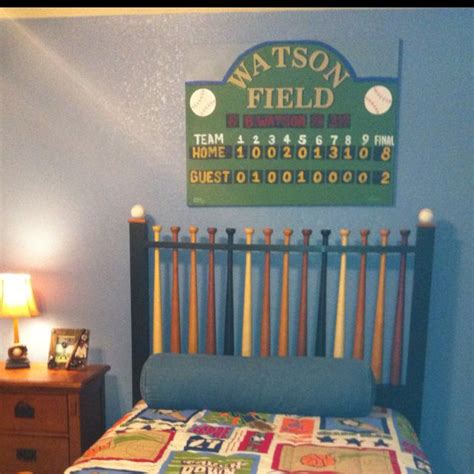 Scoreboard Hand Painted Canvas For Childrens Baseball Theme Room