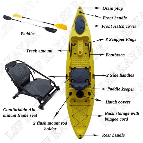 New Designed 12ft Single Cheap Wholesale Fishing Kayak With Comfortable