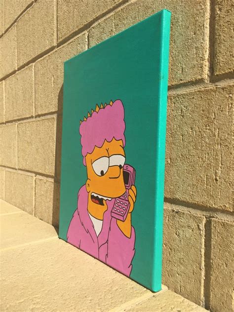 Bart Simpson Acrylic Painting Wall Art 16x12” In 2020 Simpsons Art