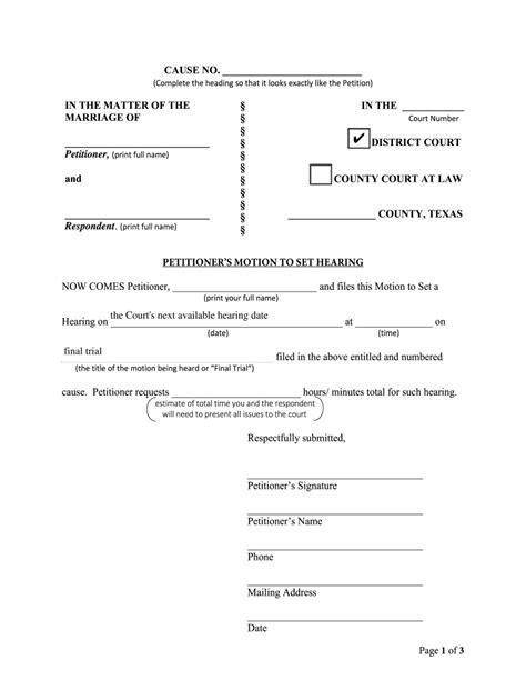 notice of hearing form texas fill out and sign online dochub