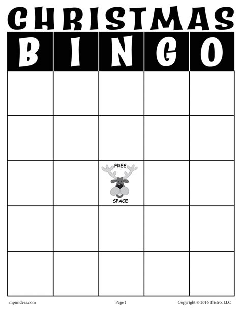Printable Christmas Bingo Game Supplyme