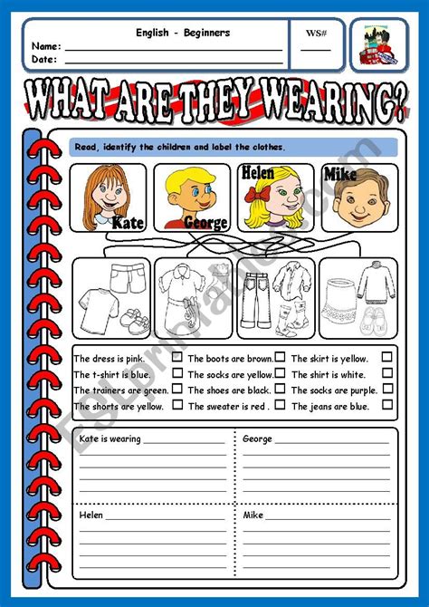 What Are They Wearing Esl Worksheet By Xani
