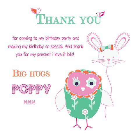 Thank You Birthday Flat Cards By Buttongirl Designs