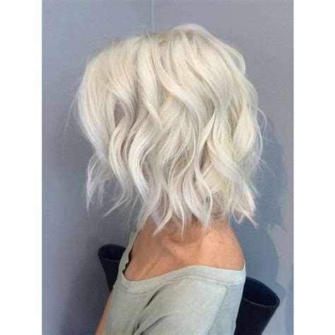 Short Wavy White Blonde Hair Liked On Polyvore Featuring Hair Short