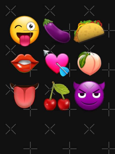 Naughty Emojis Eggplant Taco Peach Lips Tongue Wink Horny Devil
