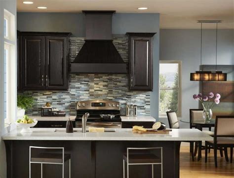 Popular Paint Colors For Kitchens With Blue Wall Paint Color And Dark