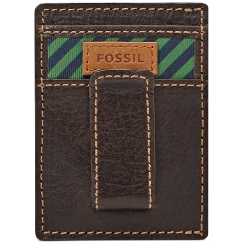 Fossil Brandon Multicard Front Pocket Wallet In Brown For Men Dark