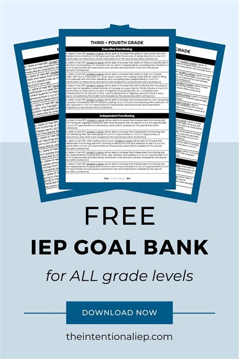 Free Iep Goal Bank For Special Education Teachers Iep Goals High School Study Skills Iep