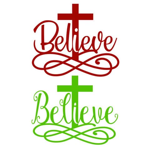 Believe Cross Cuttable Design Png Dxf Svg And Eps File For Etsy
