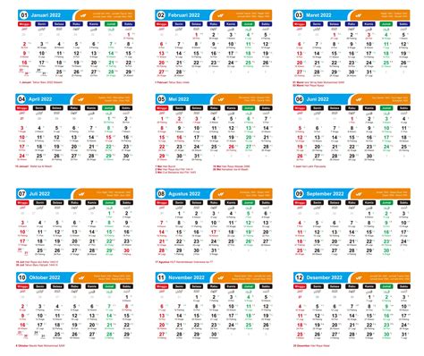 Template Kalender 2022 Gratis Lengkap Percetakan Diandra I Cetak Buku