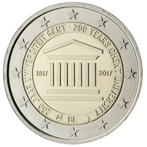 Belgium 2 Euro Coin 200 Years Ghent University 2017 In Coincard